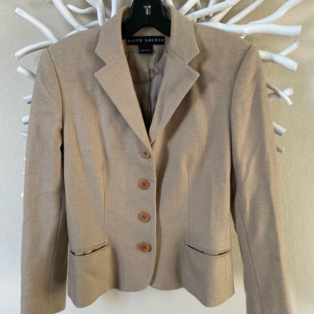 Ralph Lauren Black Label tan blazer - Picture 1 of 10